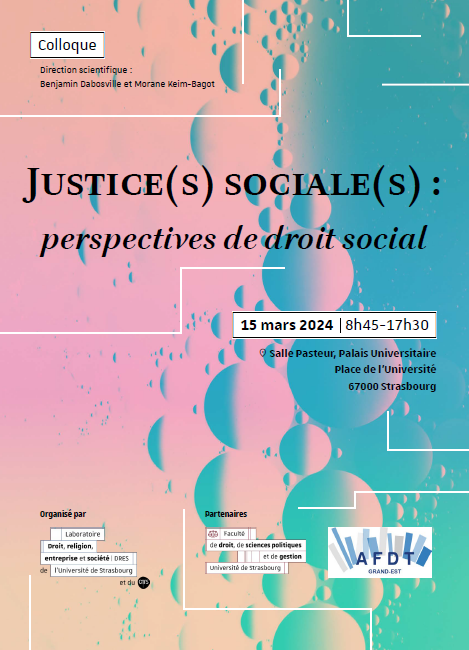 Programme et invitation - Colloque Justice(s) sociale(s) du 15 mars 2024